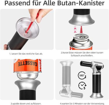 Газовий пальниковий набір Carehabi Flambierbrenner для кухні, приготування Creme Brulee, гриля, кемпінгу (бутан не входить до комплекту)