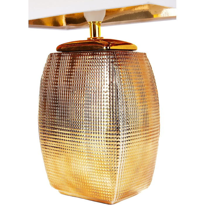 Настільна лампа BRUBAKER 2 шт. - Золота керамічна підставка, білий абажур - 38 см