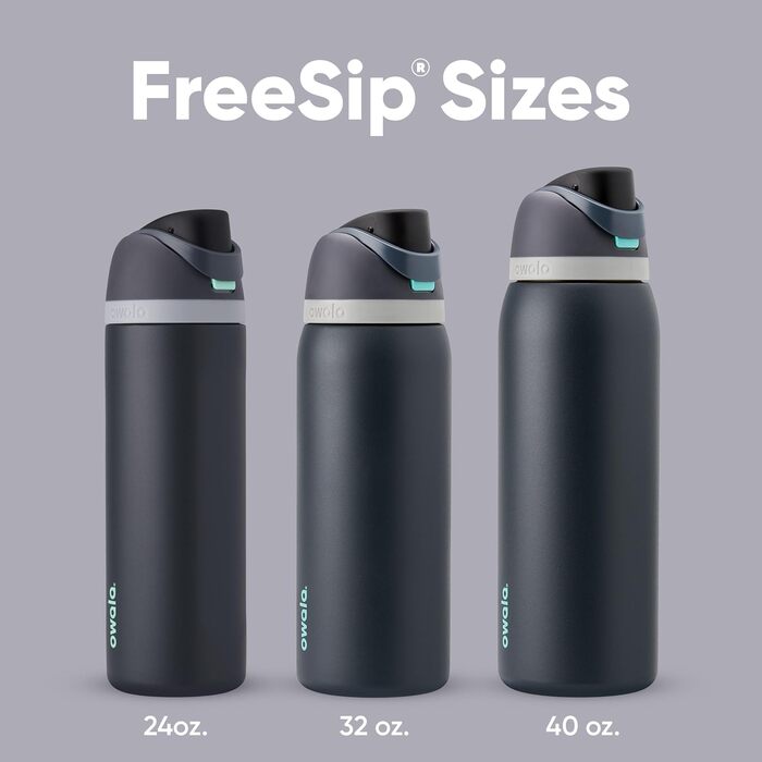 Пляшка спортивна Owala FreeSip 710 мл з соломинкою, нержавіюча сталь, Foggy Tide - для фітнесу, подорожей, без BPA