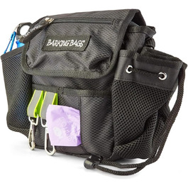 Сучасна сумка для собак, водонепроникна, з дозатором для ласощів та відходів, чорна