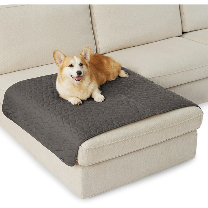 Водонепроникний плед для собак Bedsure, 76 x 182 см, антиковзаюча підкладка, м'який, зносостійкий, для захисту диванів та ліжок (Dunkelgrau)