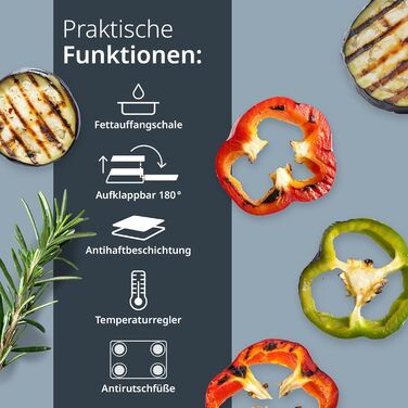 ADE Contact Grill 2.000 Watt | Non-stick coated sandwich maker 3 in 1 | Panini toaster & table grill electric 180° foldable | for sandwiches, toast, steaks, vegetables, panini | Stainless steel silver