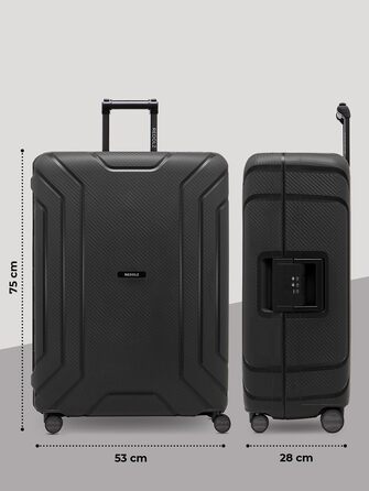 Набір валіз REDOLZ Hartschalen 3-х частинний (Deep Black) з TSA-замком та системою 3-х точок | з поліпропілену, 4 колеса