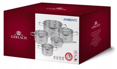 Набір каструль Gerlach Ambiente з нержавіючої сталі, 10 предметів