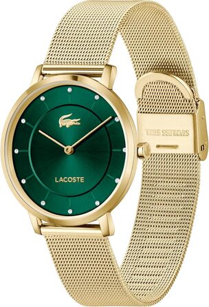 Годинник Lacoste Analog Crocorigin для жінок, золотий/зелений, з браслетом з нержавіючої сталі