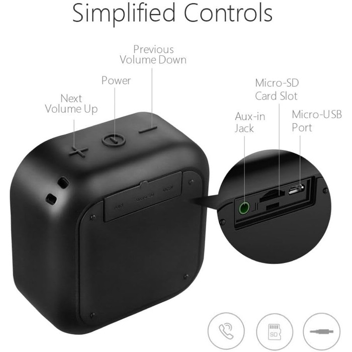 MIFA A1 Mini Bluetooth колонка, TWS, 15 год, IP56, чорна