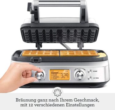 Sage - The Smart Waffle Pro - Waffle Iron - Belgian Waffles - Kitchen Appliances, Waffle Maker - Brushed Stainless Steel