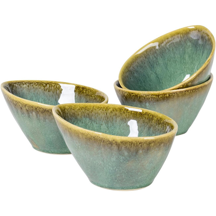 Henten Home Cereal Bowls, Salad Bowls, Pasta Bowls made of stoneware, 4-piece bowl set, dessert bowl, snack bowl, ice cream bowl, bowl 600ml