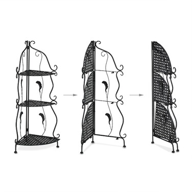 Relaxdays Metal Corner Shelf with 3 Tiers
