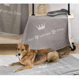 Лежанка для собак David Fussenegger 'Серце та лапка' 70x90 см, димчасто-бежева