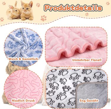 М'яка ковдра для собак та котів, 3 шт. у наборі, 110x80 см та 80x100 см, миюча, фланелева, для дому та подорожей