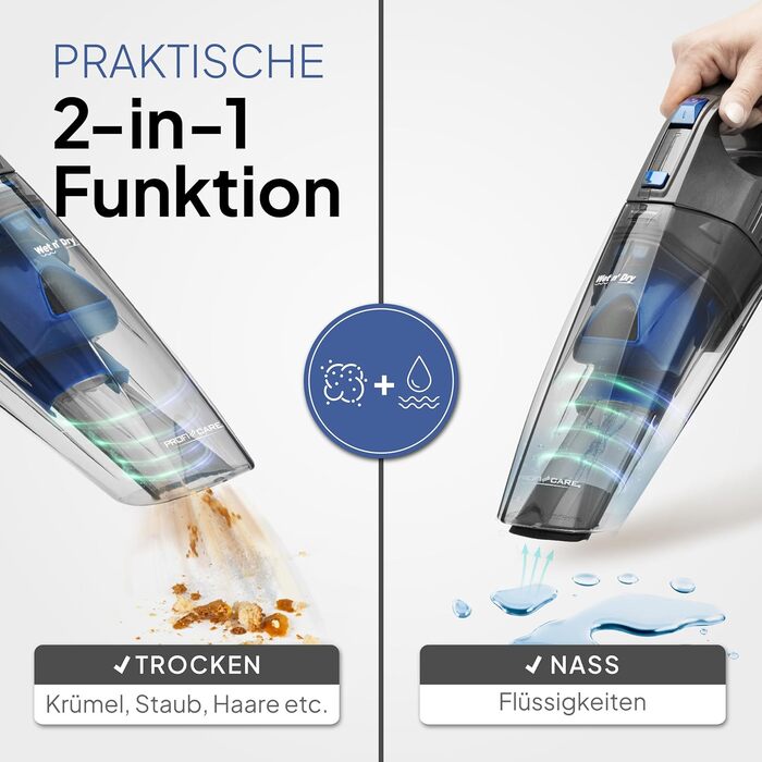 Ручний пилосос ProfiCare AKS 3137: акумуляторний, мобільний, мокрий/сухий, без мішка