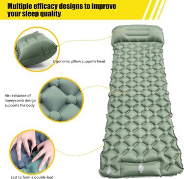 Надувна туристична матрац Isomatte для кемпінгу та відпочинку на природі. Розмір 1.9 м x 0.6 м, з самонадувною системою та насосом. Підходить для дітей та дорослих.