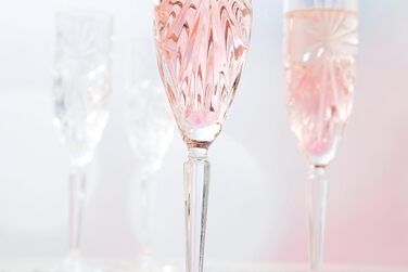 Набір келихів для шампанського та просекко Oasis (6 шт.), 160 мл, кришталеві, стійкі до миття в посудомийній машині, для весілля та свят