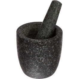 Набір для розмелювання спецій JADE TEMPLE 17023: ступка та товкачок з граніту, 13 см, сірий