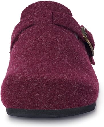 Тапочки халатні жіночі Dokela зимові, утеплені, чоловічі, з повстю, з корковим устілкою, шльопанці, мокасини, антиковзаючі, зручні, шкіряні, червоні (41 EU)