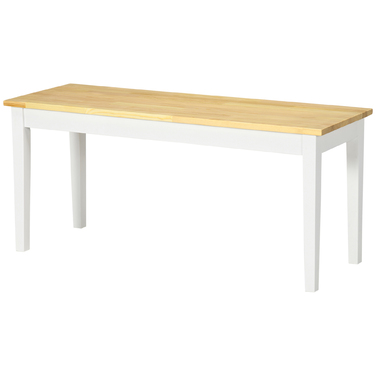 HOMCOM 2-Seater Bench up to 220 kg load capacity made of pine wood in white, dining bench kitchen bench living room bench 102 x 36 x 45 cm