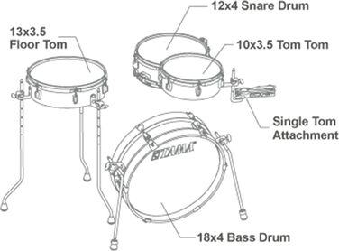 Набір барабанних кісток Tama LJK48P-HBK Club Jam Pancake Set, Чорний (Hairline Black)