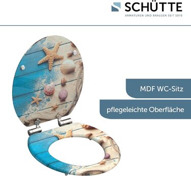 Сидіння для унітаза SCHÜTTE з мікроліфтом (м'яке закриття), дерево MDF, витримує до 175 кг, колір Beach Wood