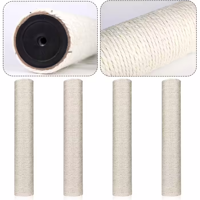 4 Replacement Scratching Post Stems, 40 cm Replacement Parts Scratching Post Stems with M8 Screws Cat Tree Scratching Post Scratching Post Sisal for Kittens Cat Tree Tower