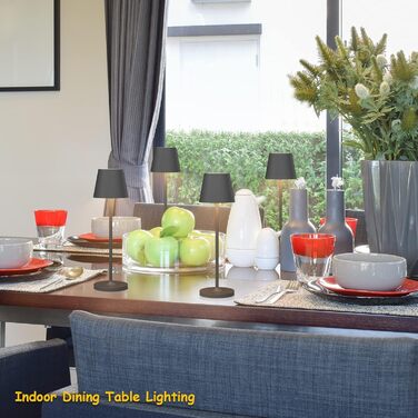 LED настільна лампа K-Bright з димуванням, акумуляторна | Для дому та вулиці | 3000K тепле світло | Дизайнерська лампа | 2 шт. в комплекті, колір антрацит