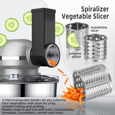 Homlee 3-in-1 Kitchen Machine - 1800W Food Processor with Meat Grinder, Juicer & 5.5L Stainless Steel Bowl - 6 Speed Mixer