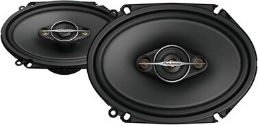 Автомобільна акустика Pioneer TS-A6881F 6x8 дюймів, 4-смугові коаксіальні динаміки, комплект 2 шт., потужність 350 Вт, 80 Вт RMS, потужний звук, високий ККД, монтаж 62 мм, виріз 133x191 мм
