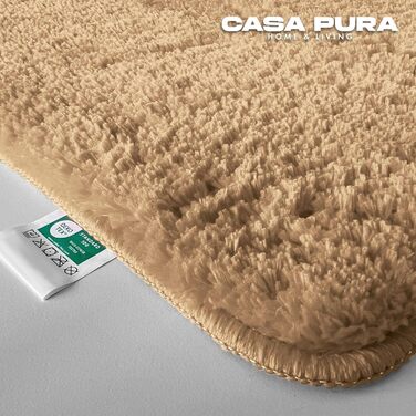 М'який килимок для ванної кімнати Casa Pura, 70x120 см, Shaggy, антиковзаючий, для душу, бежевий
