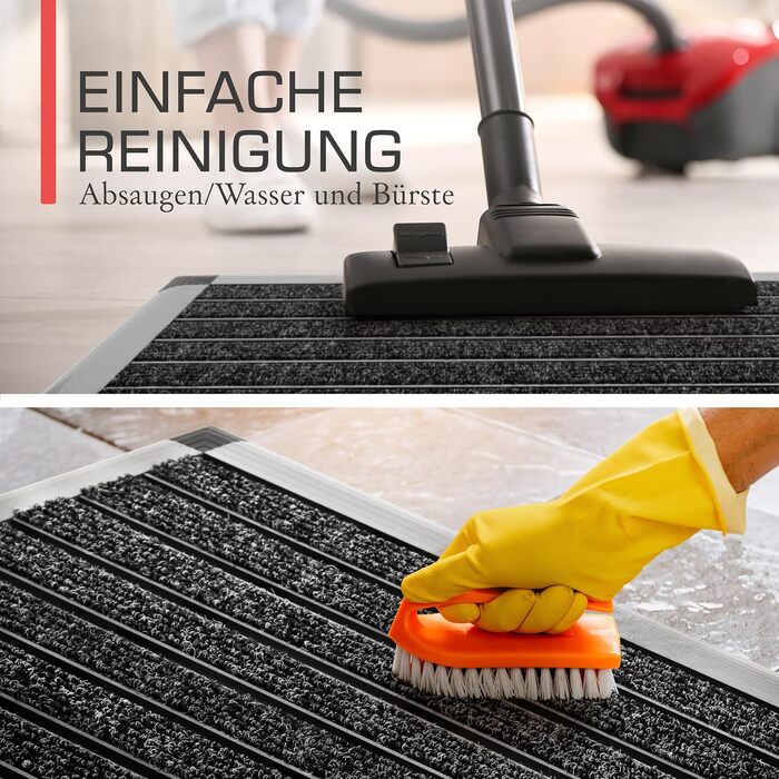 Aluminum Outdoor Doormat - 50x80cm Non-Slip Shoe Mat - Blue-Gray Metallic - Rust-Proof