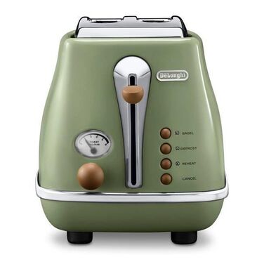 Тостер De'Longhi Icona Vintage CTOV 2103.GR, оливково-зелений, 900 Вт