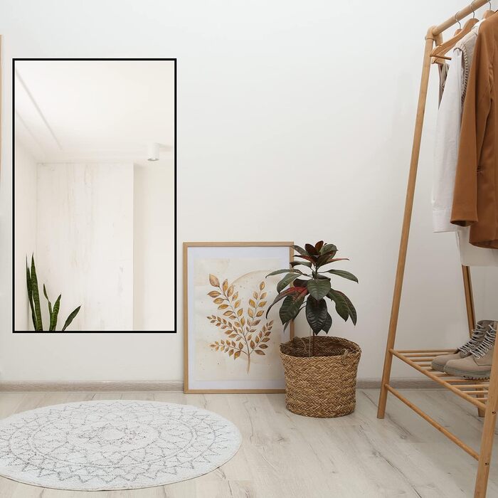 Дзеркало Boromal Spiegel чорне 100x60 см з металевим каркасом для ванної кімнати, туалетного приміщення, спальні