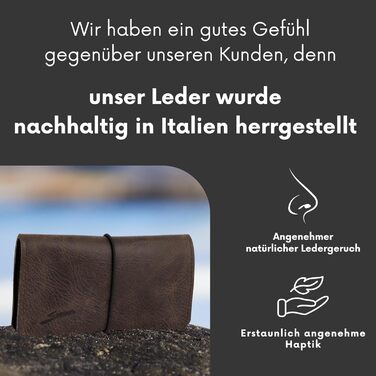 Leather Tobacco Pouch for 30g Tobacco Bags, Genuine Leather Rolling Pouch including Filter Compartment and Rolling Papers Holder (Dark Brown)