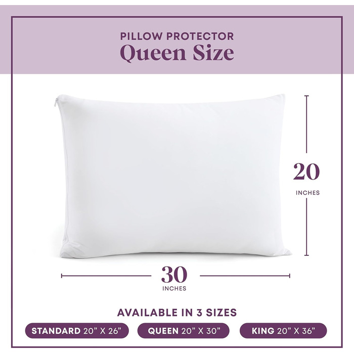Наволочки CIRCLESHOME King Size, 100% бавовна, дихаючі, захист від пилу та бруду, здоровий і спокійний сон, комплект 6 шт. (50x91 см)