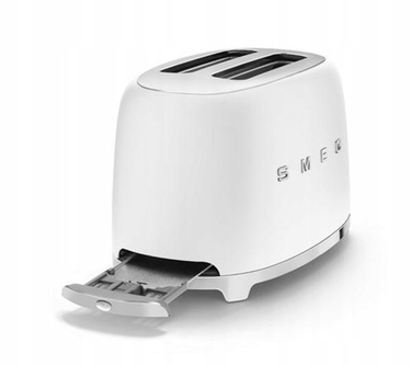 Тостер Smeg TSF01WHMEU, матовий білий, на 2 скибки, 950 Вт, з функцією розморожування