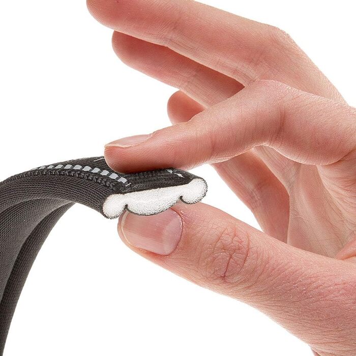 Нашийник для собак Ferplast Sport Dog, середнього розміру, сірий, з практичним застежкою, м'якою підкладкою та світловідбиваючими швами, S (48 см)