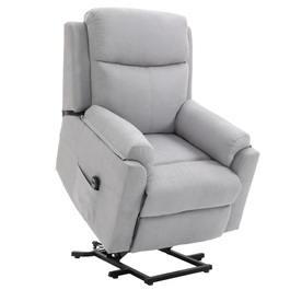 HOMCOM Electric Power Lift Recliner Chair for Seniors, Linen-Touch Light Grey 83 x 89 x 102 cm, Comfortable Rising Aid
