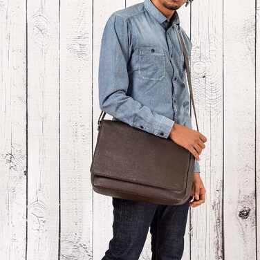 Сумка-месенджер LEABAGS Oxford для ноутбука 15 дюймів, шкіряна, чоловіча/жіноча, 38x31x10 см, Cacao