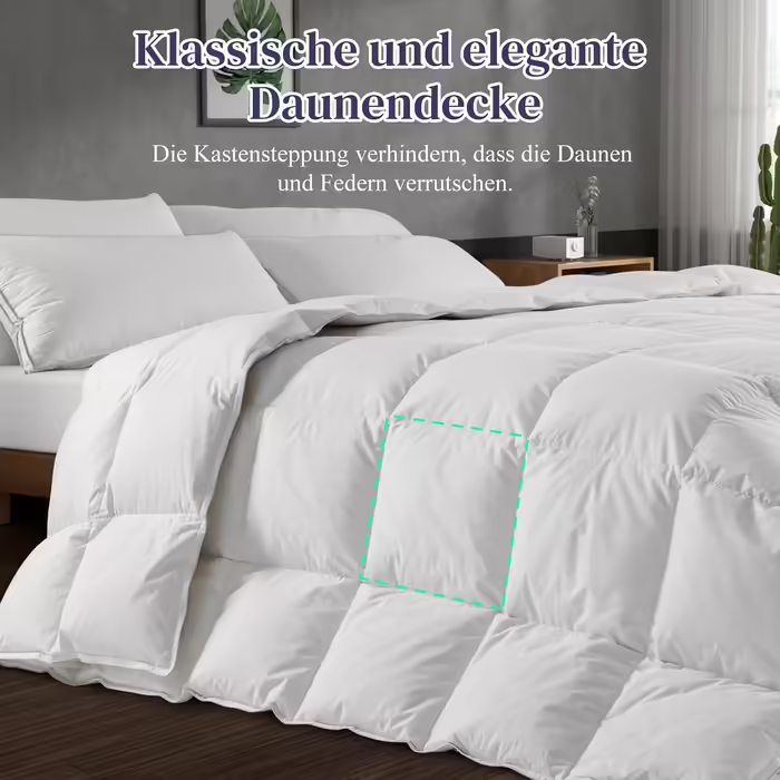 Ковдра пухова BedStory 135x200 см, всесезонна, 1215 г пуху та пір'я, 100% бавовна, щільність 450 г/м², сертифікати Oeko-TEX та RDS