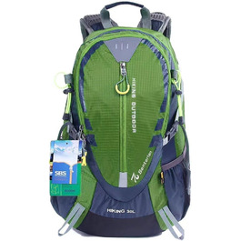 EGOGO 30L Waterproof Hiking Backpack Camping Backpack with Rain Cover Running Cycling Outdoor S2310 (Green)