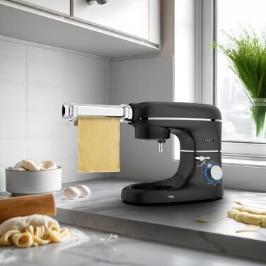 Кухонна машина з машиною для пасти – 2000W, електрична – з нержавіючою чашею 6.2L (чорна)