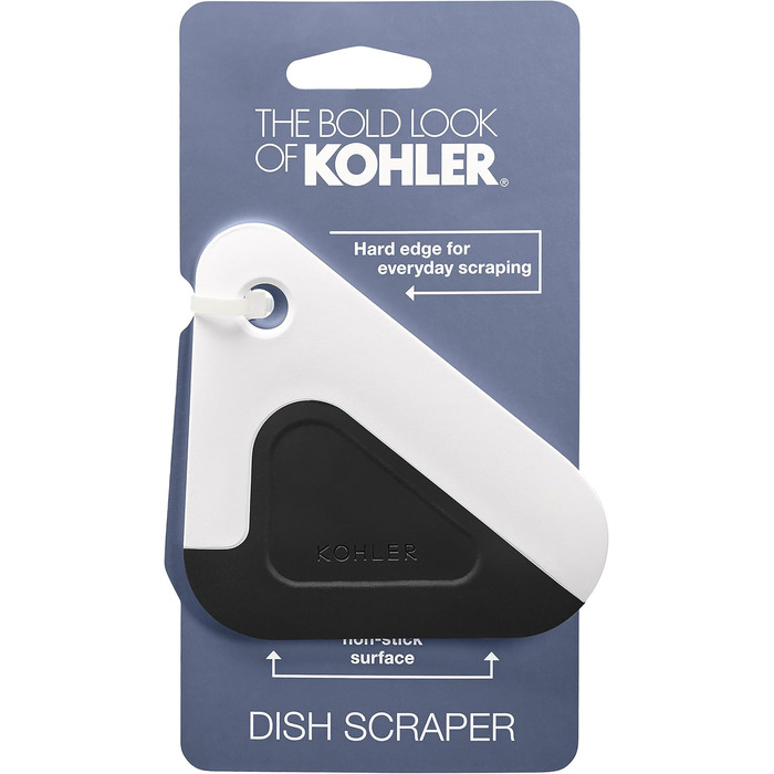 Kohler K-8624-0 Kitchen Scraper, Silicone and Nylon, Heat-Resistant, White and Anthracite, One Size