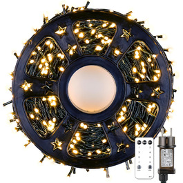 Ланцюжок прикрас MAGGIFT з 200 LED для прикраси внутрішніх та зовнішніх просторів. Вологостійкий гірлянда з таймером, диммуванням та пультом дистанційного керування. Підходить для прикраси ялинки та створення святкової атмосфери. Warmweiß (80 м)