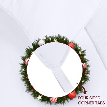 Ковдра Utopia Bedding 220x240 см, всесезонна, 370 GSM, дихаюча, стегане покриття, супер м'яка (біла)