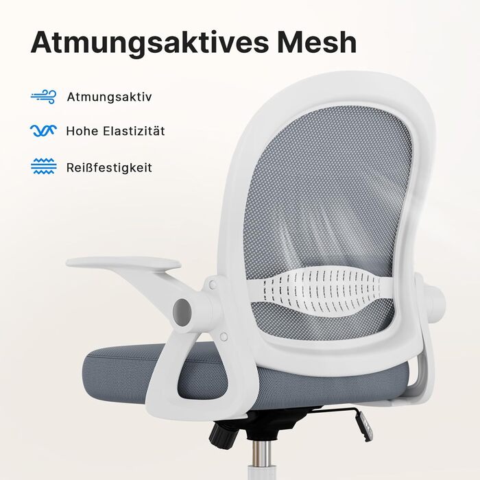 Офісний стіл Rattantree: ергономічний стілець з дихаючою спинкою, регульована висота, сітчаста конструкція, підлокітники, 360° обертання, для офісу та дому (темно-синій)