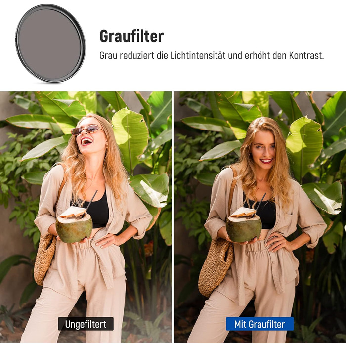 Набір фільтрів об'єктива NEEWER 9 шт. (55mm) з кольорового скла: червоний, оранжевий, синій, жовтий, зелений, коричневий, фіолетовий, рожевий, сірий