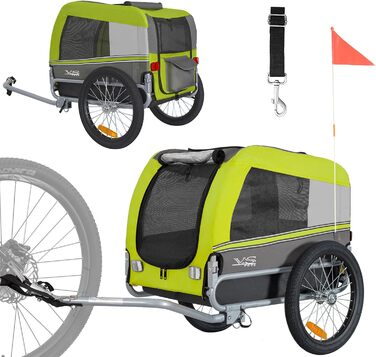 Причіп для собак Tiggo VS Pets M - велосипедний причіп для собак, зелений (80201)