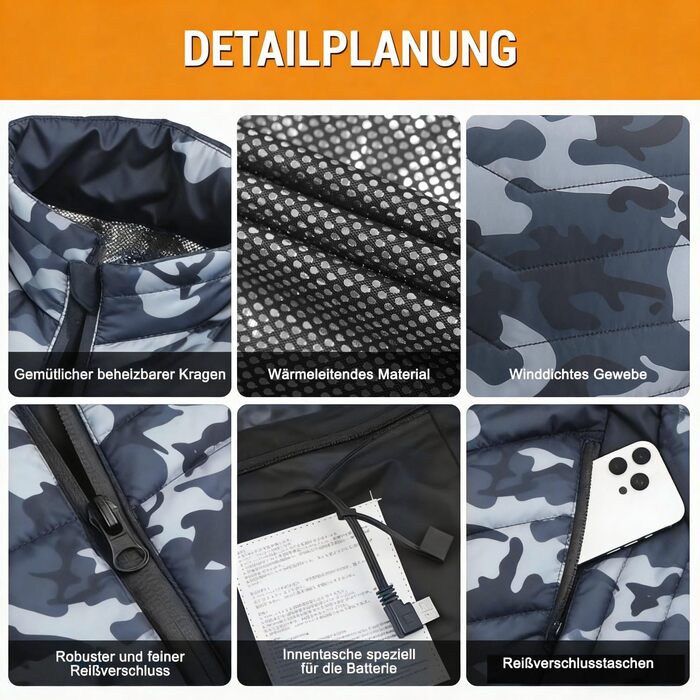 Степова жилетка Weste Daunenweste: тактична жилетка, камуфляж, розмір M