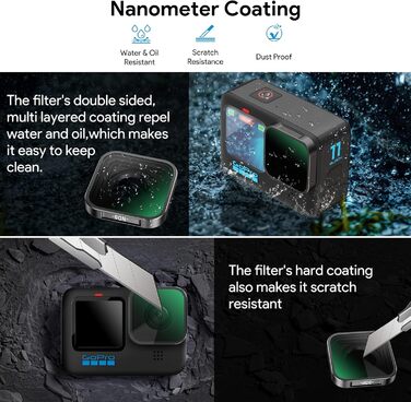 Фільтри ND/CPL для GoPro Hero 12/11/10/9 Black (6 шт.): ND8, ND16, ND32, ND64, ND1000, CPL. Аксесуари для екшн-камери