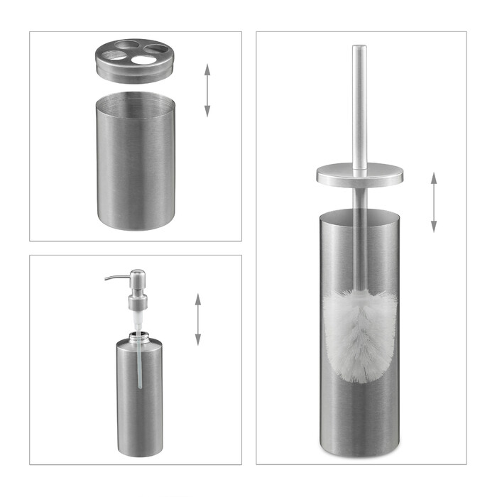 Relaxdays 5-Piece Bathroom Set Matte