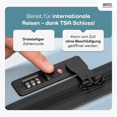 Чемодан великий 77см, 100L, TSA замок, жорсткий корпус, подвійні колеса, валіза на колесах, блакитний колір